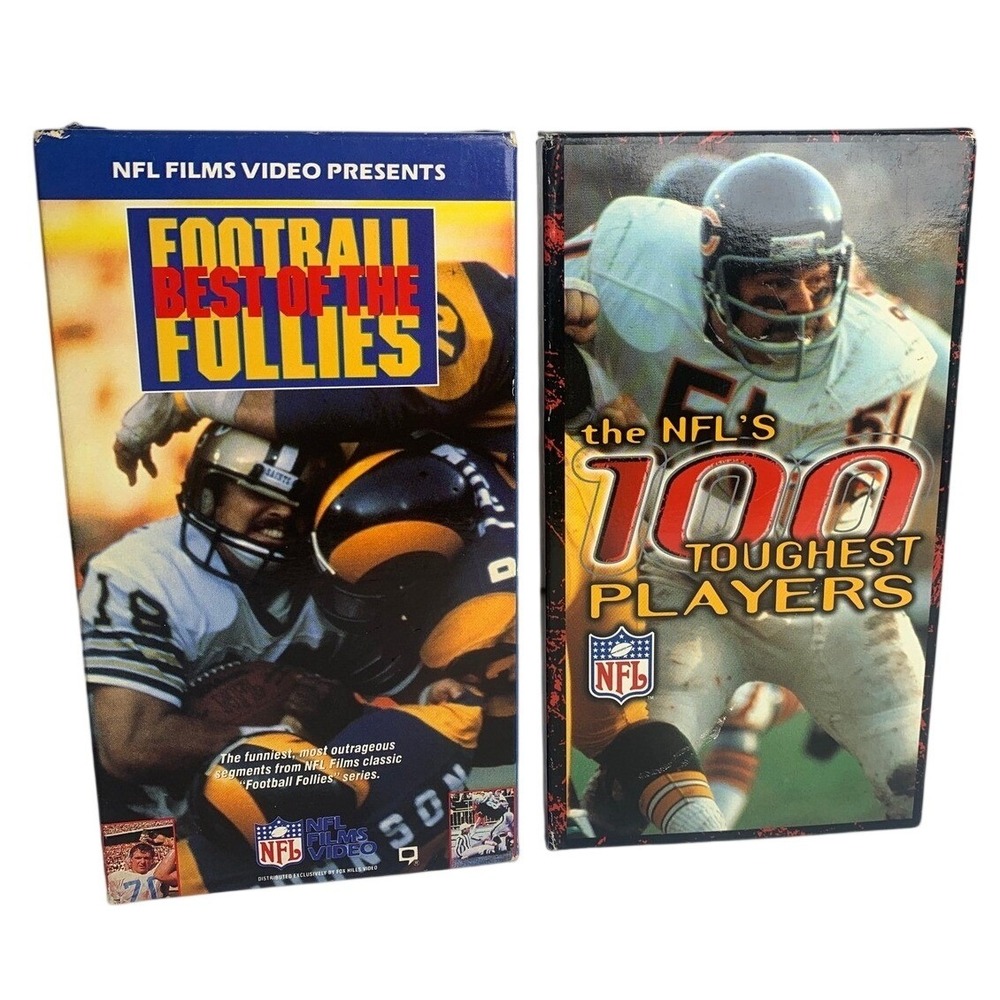 NFL Films VHS Lot Football Best of the Follies &‎ 100 Toughest Players Vintage